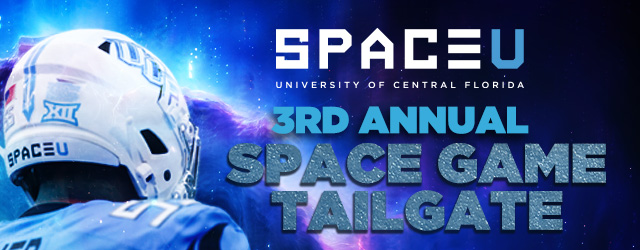 Event graphic with the words 3rd Annual Space Game Tailgate