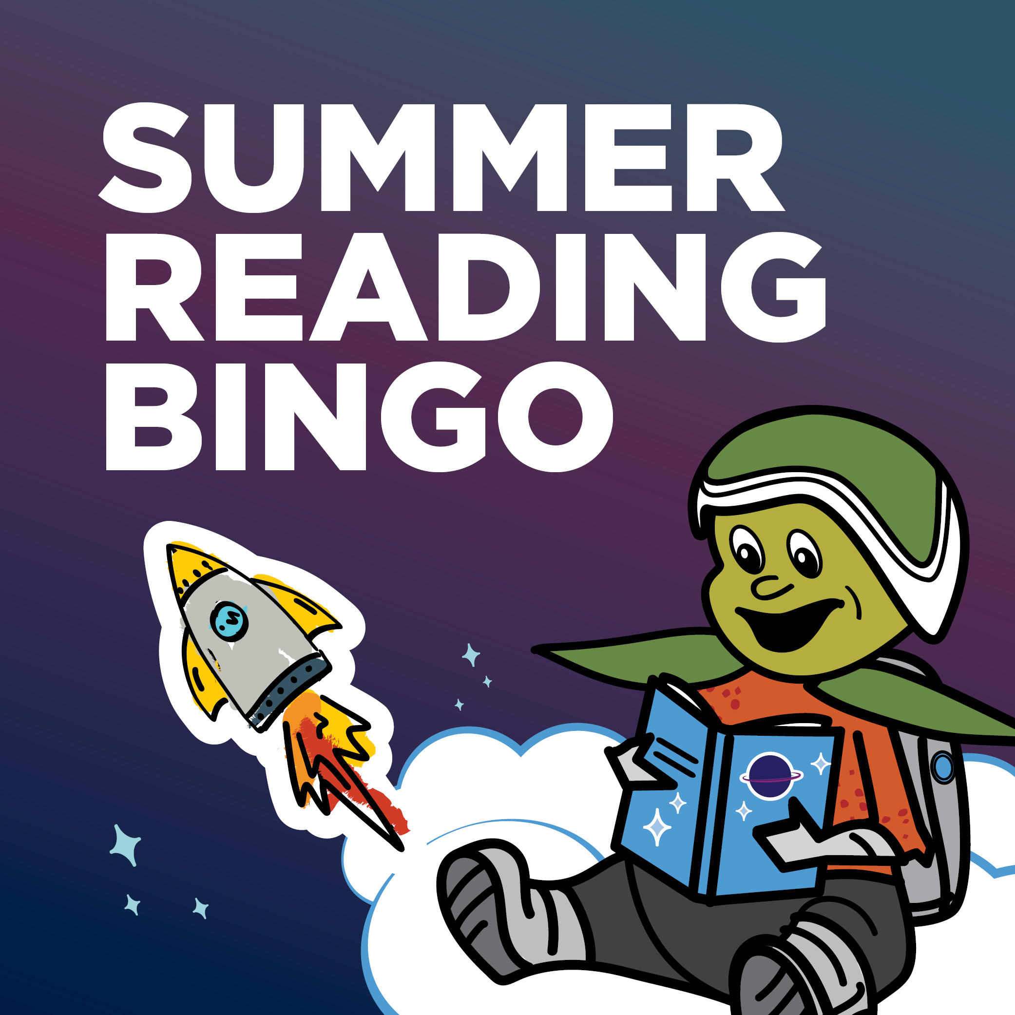 Event graphic with the Citronaut reading next to the words Summer Reading BINGO
