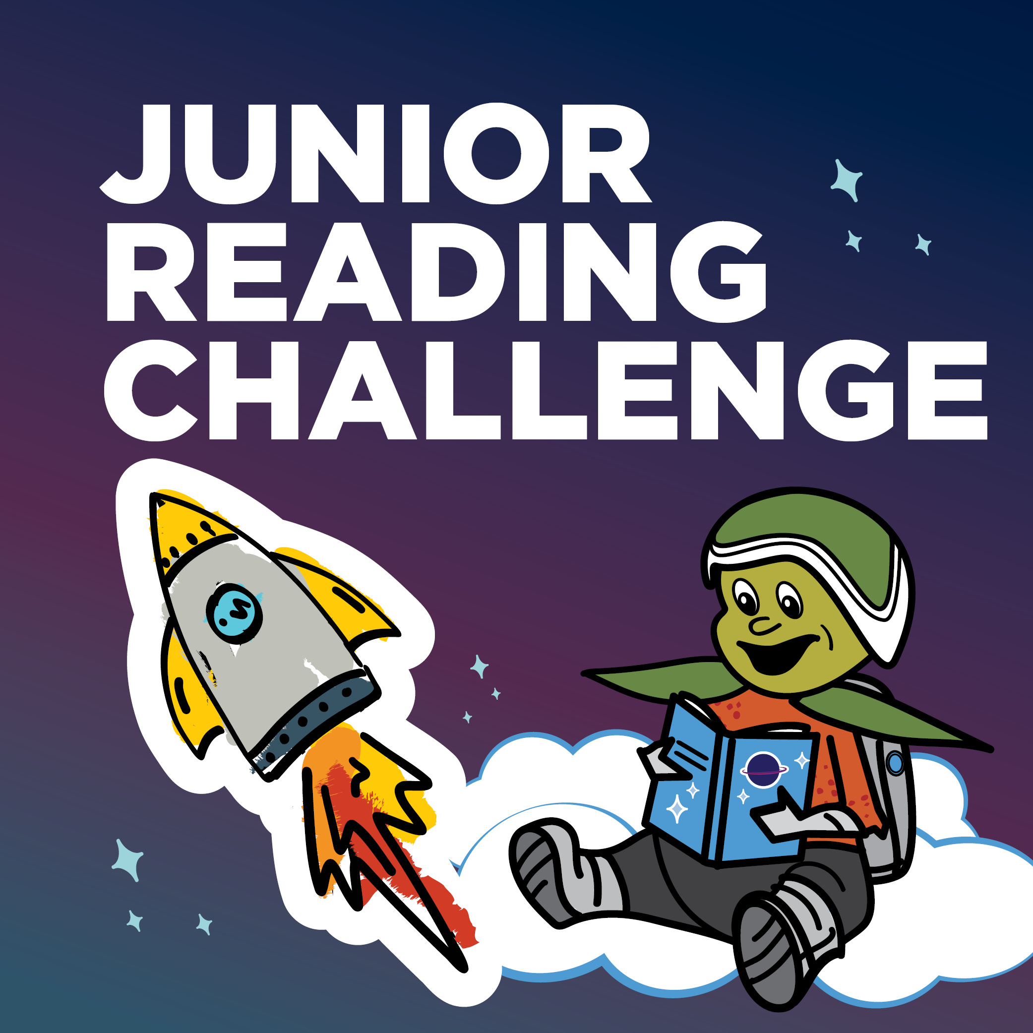 Event graphic with the Citronaut reading next to the words Junior Reading Challenge