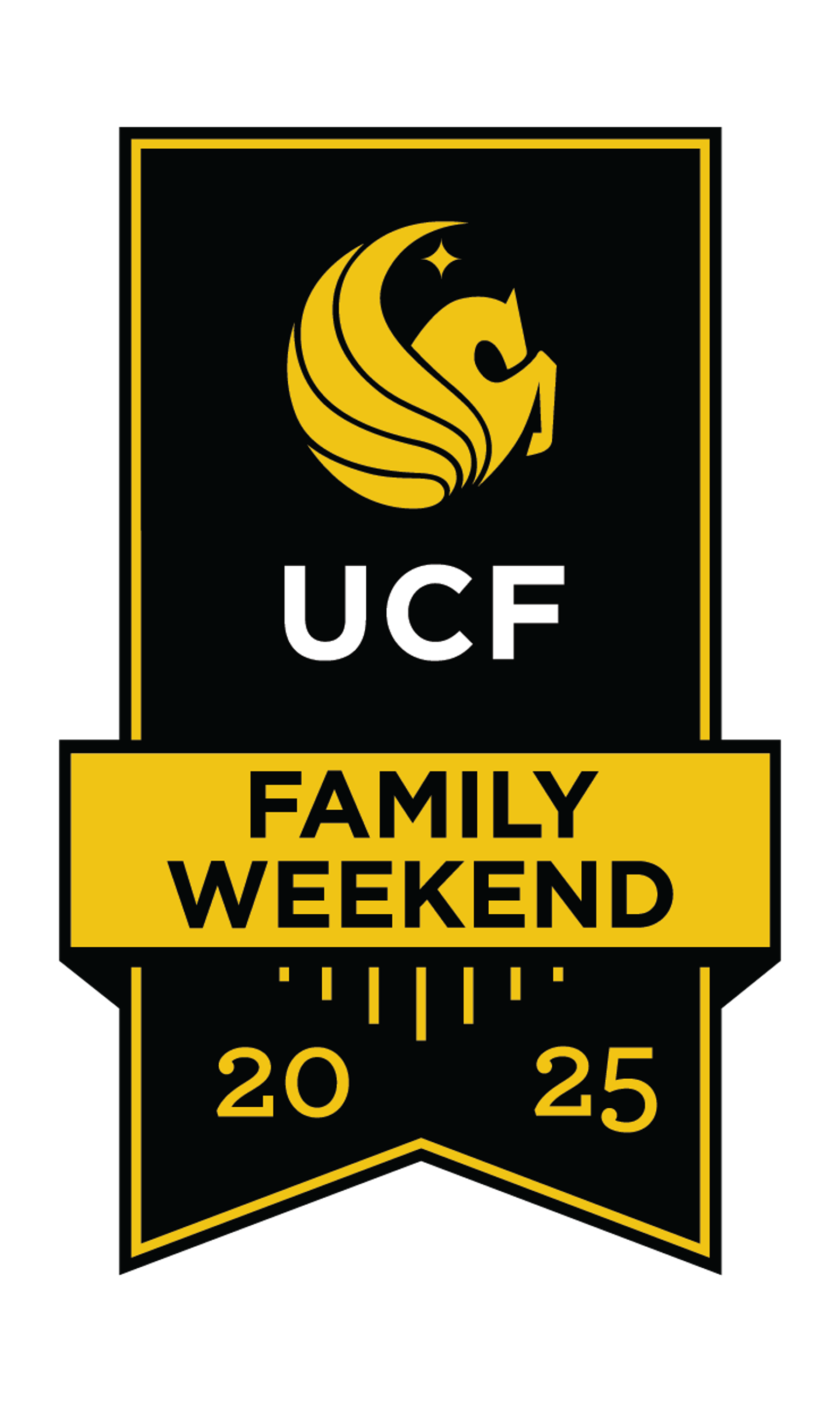 Family weekend flag banner with the UCF logo and the words Family Weekend 2025