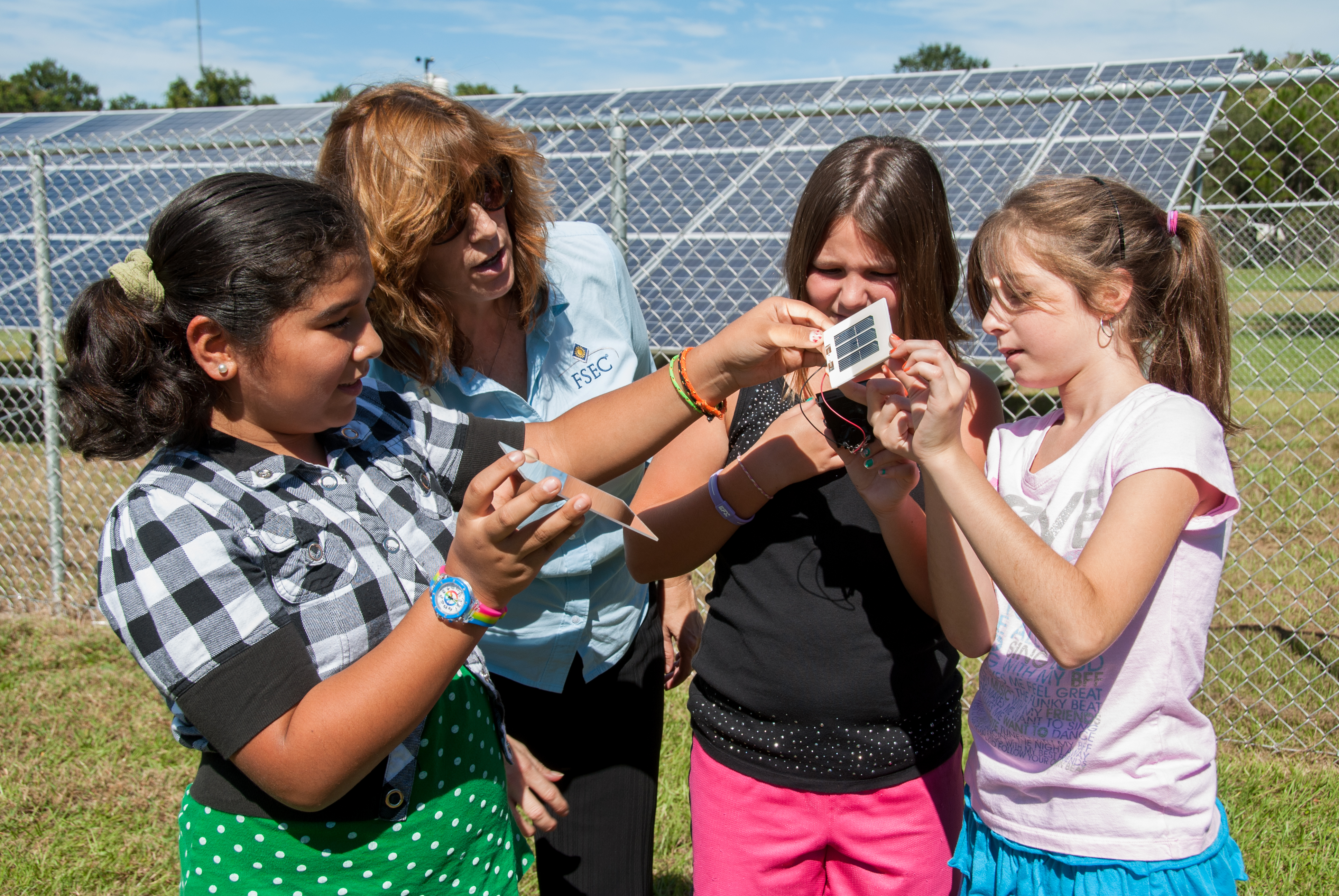 K through 12 kids engaged with the Florida Solar Energy Center at UCF