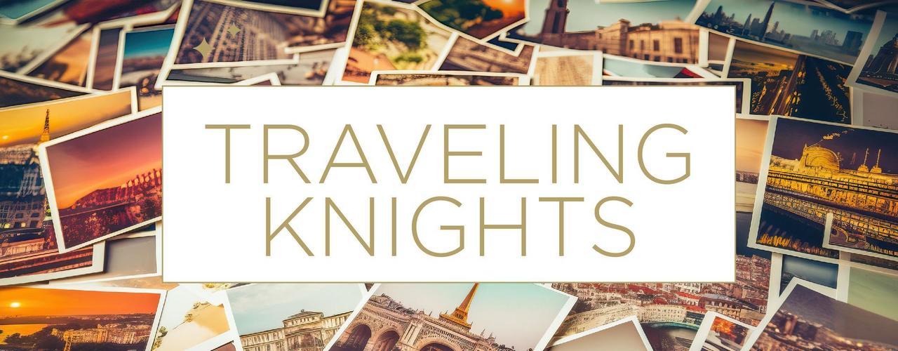 Program graphic with the words Traveling Knights